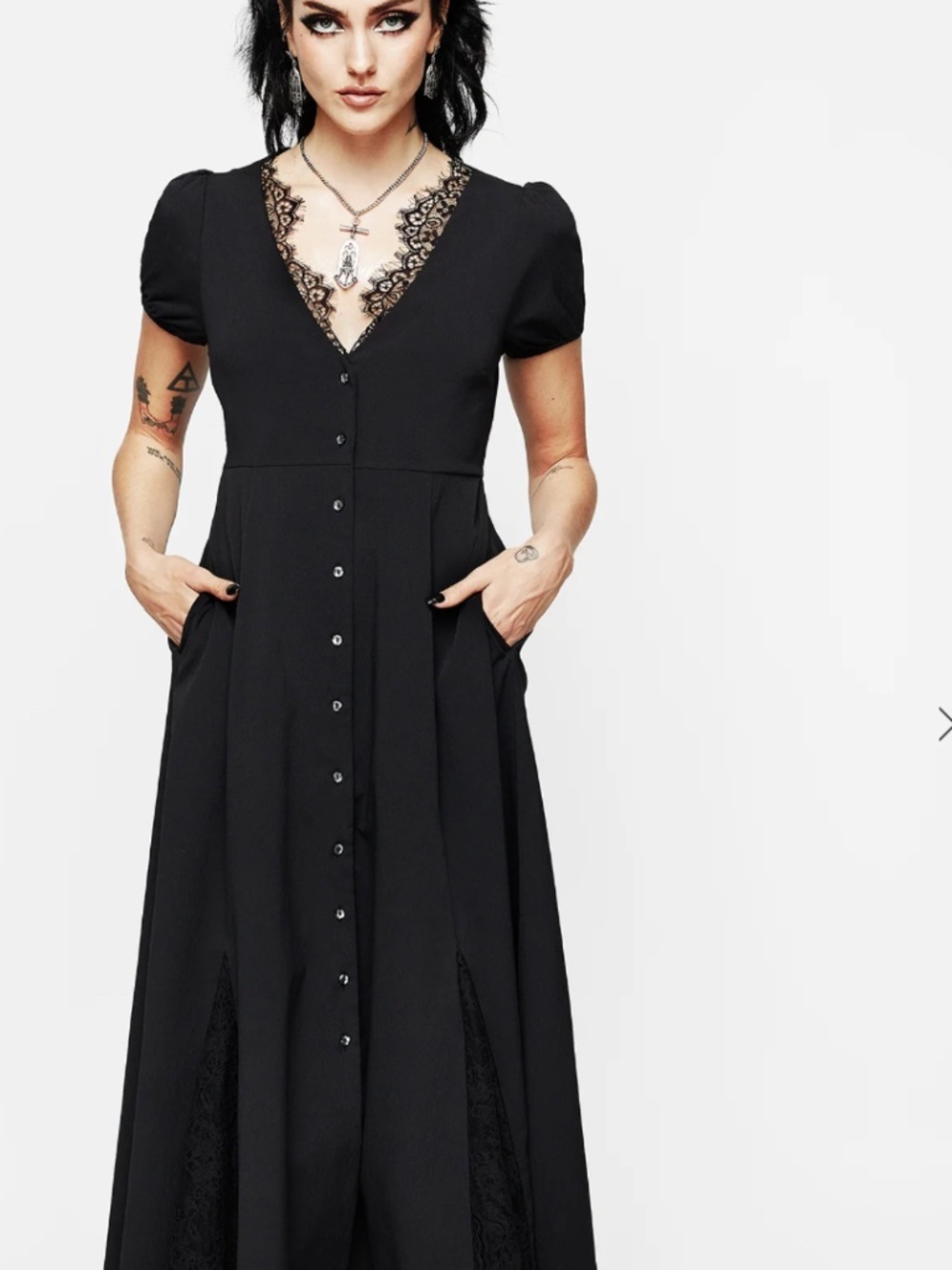 Disturbia Taissa Floral Lace Button Up Midaxi Dress Size 8
